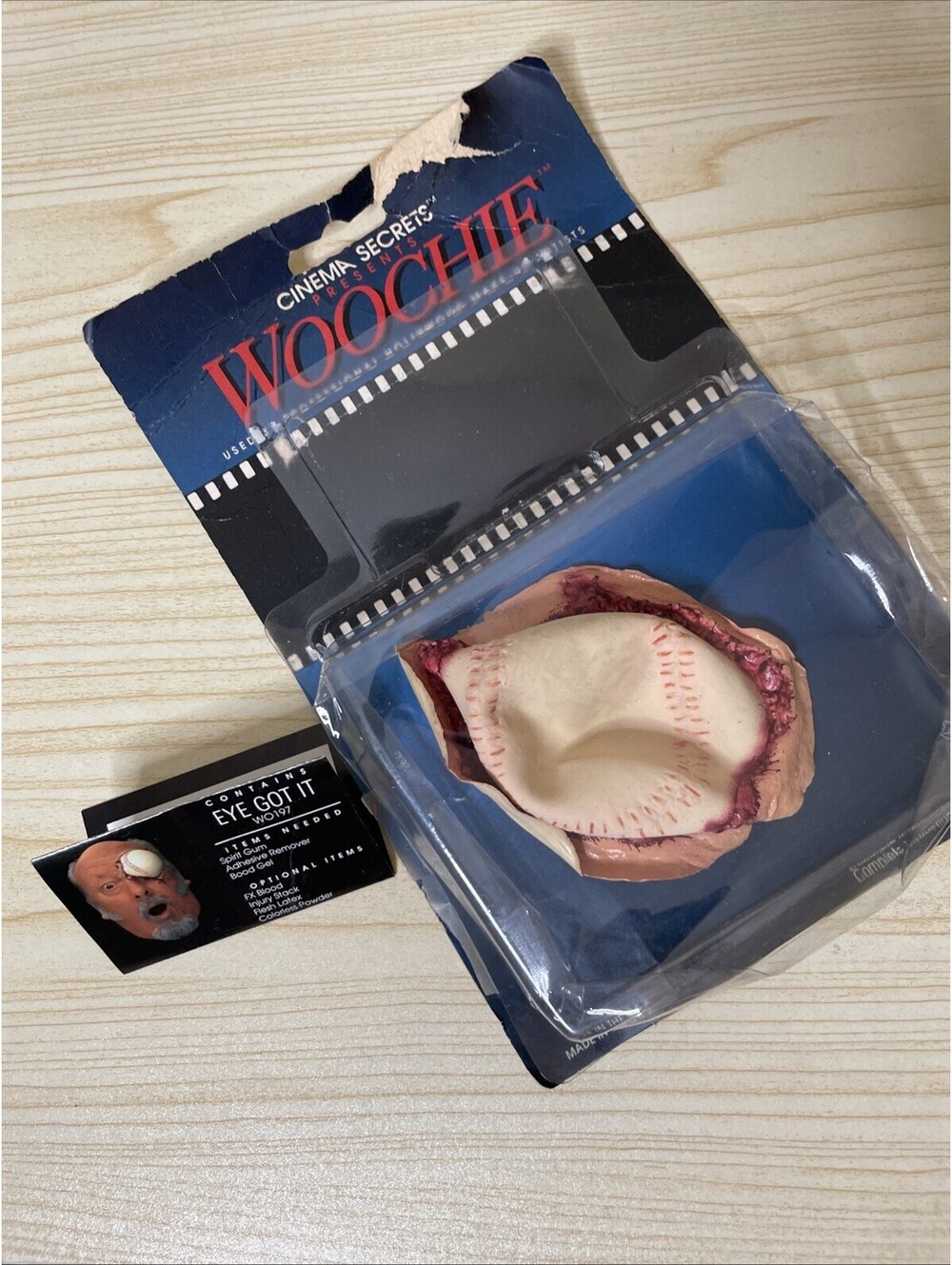 Woochie Latex BASEBALL “Eye Got It” Injury Applicance Halloween Cinema Secrets